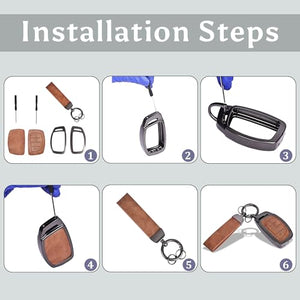 Automaze Metal 4 Button Keyless Key Cover Compatible with Hyundai Cars with 4 Front Buttons, Model A4A