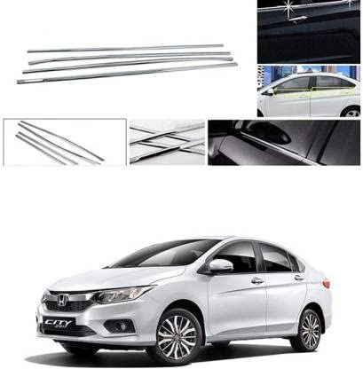 Automaze Cn-League Car Exterior Lower Window Garnish Trim Chrome in Stainless Steel, Compatible for City 2014-2017 Models(Set of 8 Pc)