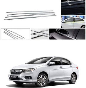 Automaze Cn-League Car Exterior Lower Window Garnish Trim Chrome in Stainless Steel, Compatible for City 2014-2017 Models(Set of 8 Pc)