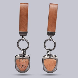 Automaze Metal 2 Button Flip Key Cover Compatible with Toyota Cars with 2 Front Buttons, Model H2