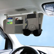 Universal car sun visor organizer mounted on car interior visor for storage