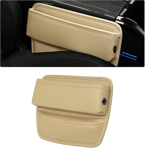 Automaze Car Seat Gap Filler Organizer, Premium Leather Seat Gap Filler for Car Truck SUV, Universal Seat Gap Storage Box, Adjustable Car Seat Storage Box for Phones, Glasses, Wallets, Keys