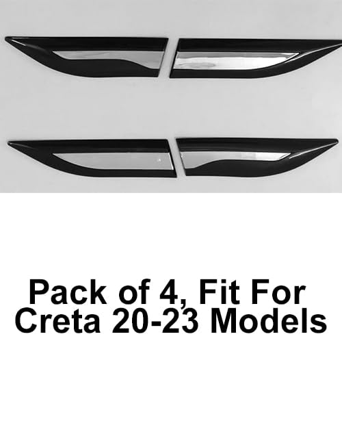 Automaze 2pc Car Air Flow Intake Decorative Side Vent Hood Cover Fender Garnish Compatible For Creta 2020-2023 Models