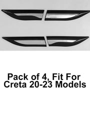 Automaze 2pc Car Air Flow Intake Decorative Side Vent Hood Cover Fender Garnish Compatible For Creta 2020-2023 Models