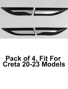 Automaze 2pc Car Air Flow Intake Decorative Side Vent Hood Cover Fender Garnish Compatible For Creta 2020-2023 Models