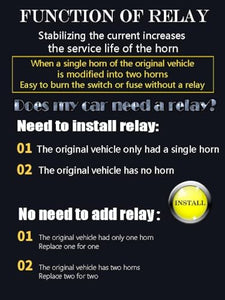 Automaze Car Air Horn 12V With Compressor and Relay, Wiring Compact Auto Nautilus Super Loud Kit for Truck Car Motorcycle