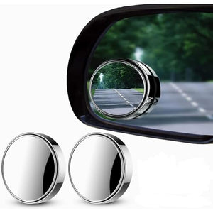 Automaze 3R Blind Spot Mirrors, 2" Round HD Glass Convex 360° Wide Angle Side Rear View Mirror with ABS Housing for Cars SUV and Trucks, Silver, Pack of 2(3R-035)