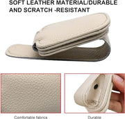 Automaze Leather Car Visor Sunglass Holder, Magnetic Leather Glasses Eyeglass Hanger Clip for Car