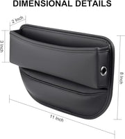 Automaze Car Seat Gap Filler Organizer, Premium Leather Seat Gap Filler for Car Truck SUV, Universal Seat Gap Storage Box, Adjustable Car Seat Storage Box for Phones, Glasses, Wallets, Keys