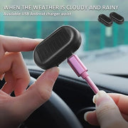 Car Solar Power Simulated Dummy Alarm, Anti-Theft LED Flashing Security Light Fake Lamp, Automotive Warning Interior Safety Lights with USB Charger Port, Car Accessories Universal for Most Cars