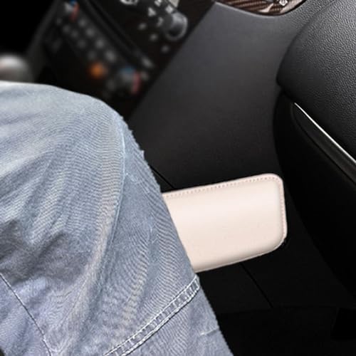 This knee cushion soft pad is a 28mm thick latex sponge accessory wrapped in premium cowhide leather for car console and door support. It measures 180mm x 80mm and installs easily with double-sided adhesive to provide comfortable joint relief during long drives.