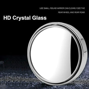 Automaze 3R Blind Spot Mirrors, 2" Round HD Glass Convex 360° Wide Angle Side Rear View Mirror with ABS Housing for Cars SUV and Trucks, Silver, Pack of 2(3R-035)
