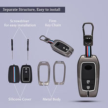 Load image into Gallery viewer, Automaze Metal 2 Button Flip Key Cover Compatible with Toyota Cars with 2 Front Buttons, Model A2