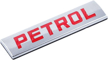Load image into Gallery viewer, Automaze Petrol Emblem 3D Metal Car Badges Emblems Trunk Rear Fender Emblem compataibe with Tailgate Side Sticker Badge Car Decals (Chrome-Red Color)