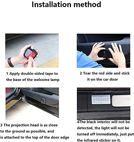 Automaze 3rd Generation Infra-Red Car Door Light Logo Projector Wireless LED Car Courtesy Light Welcome Logo Shadow Ghost Compatible for Jeep Cars