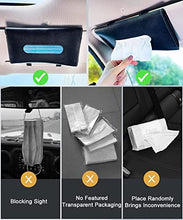 Load image into Gallery viewer, Car Visor Tissue Holder, Tissue Holder for Car, Mask Holder for Car Visor, PU Leather Tissue Box Holder, Wipes Case for Car Visor, Universal Mask Dispenser for Car Napkin Holder for Car Tissue