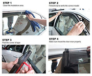Easy 4-step installation of League Side Window Deflector Rain Door Visor using 3M tape