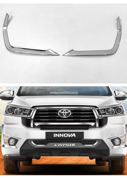 Automaze CN-League Chrome Front Fog Lamp Chrome Garnish Cover Compatible For Innova Crysta 2023+ Models