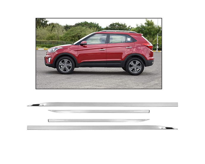 Automaze Car Side Door Beading, Full Chrome for Creta 2015-2017 Models, Creta Chrome Accessories