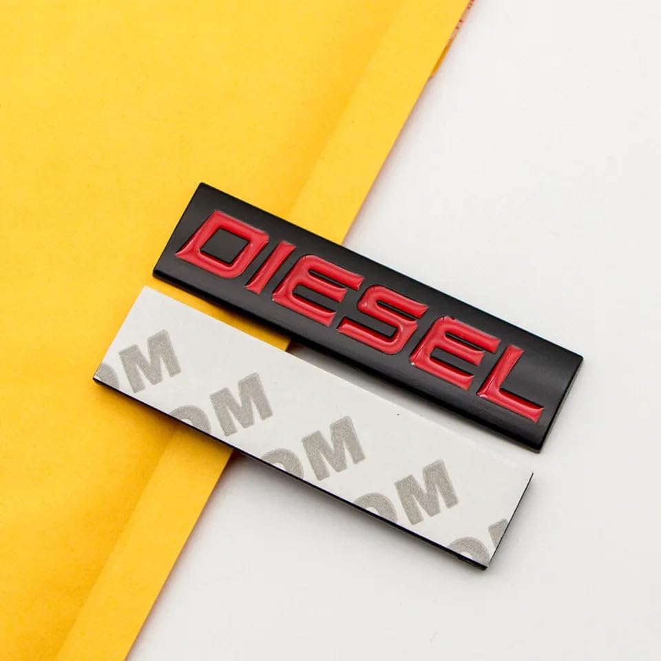 Automaze Diesel Emblem 3D Metal Car Badges Emblems Trunk Rear Fender Emblem compataibe with Tailgate Side Sticker Badge Car Decals (Chrome Color)