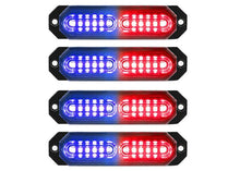 Load image into Gallery viewer, Automaze 4 X 12 LED Each Car Emergency Strobe Flasher Hazard Lights Surface Mount Grill Light Warning External Light for Vehicle Truck Trailer Van DC12-24V Red Blue