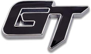 Automaze Chrome Metal GT Logo Car Emblem Premium 3D Badge Auto Racing Sport Sticker Exterior Grand Tourer Decal (Black,Chrome)