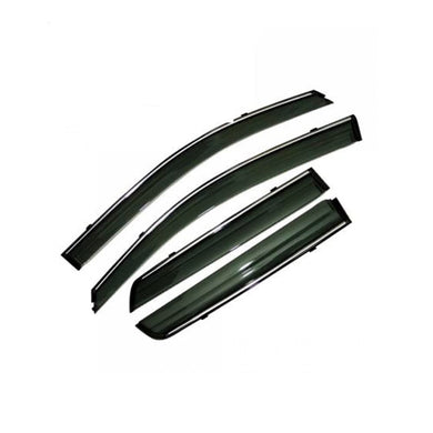 Automaze Side Wind-ow Deflector Rain Door Visor Compatible for Hyundai Alcazar All Models| Chrome/Silver Line, Warranty, Set of 4 Pc, Unbreakable Material