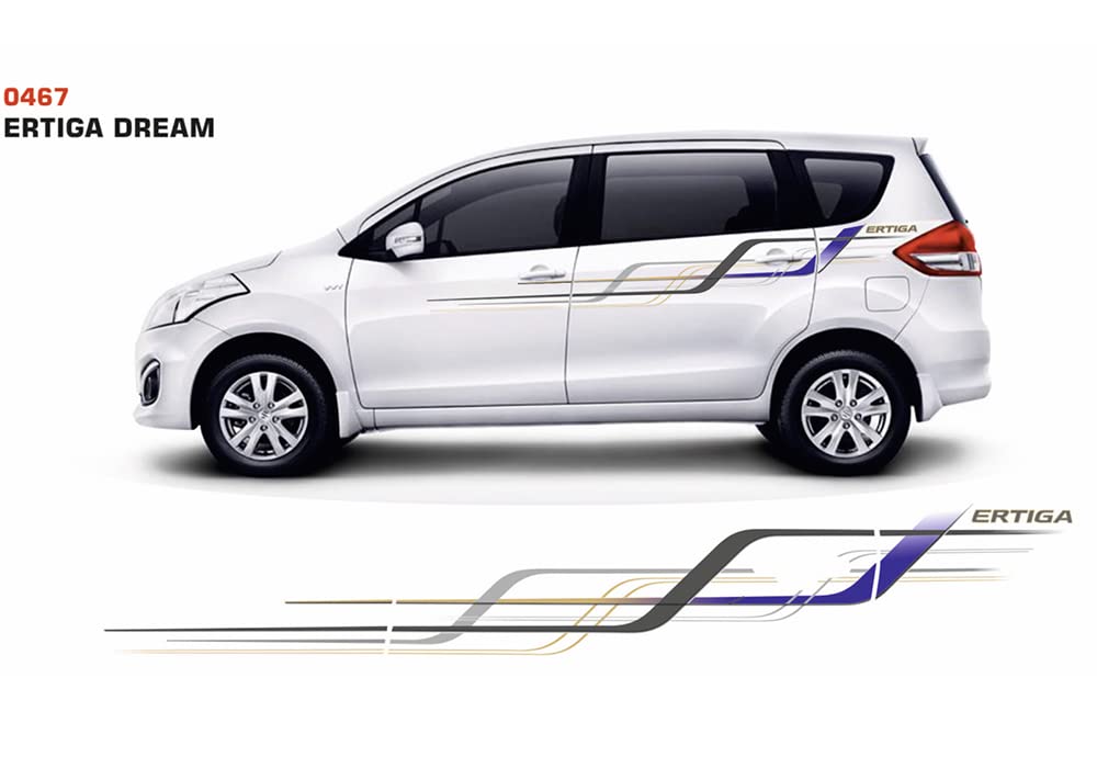 Automaze Car Side Decal Full Body Racing Sticker Graphics For Ertiga (Dream Graphics, Both Sides, 0467)