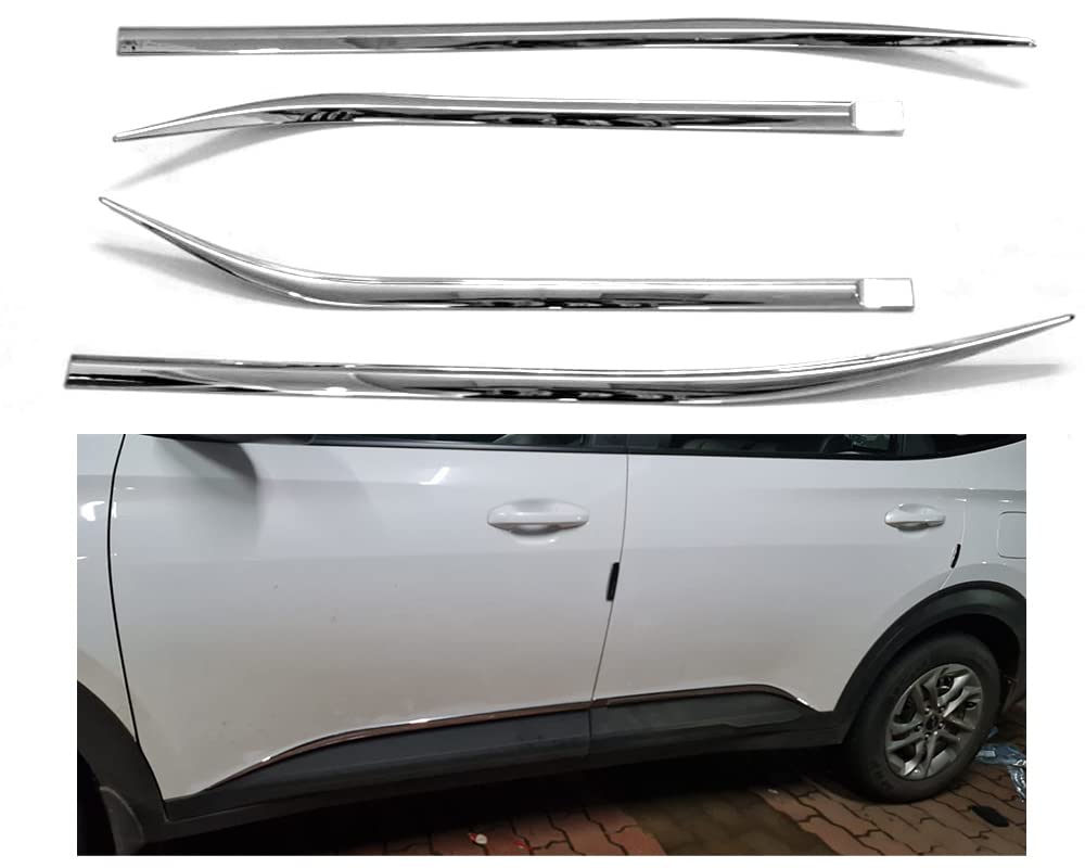 Automaze Cn-League Car Side Door Beading, SS Full Chrome Compatible for Kia Carens All Models, Carens Chrome Accessories