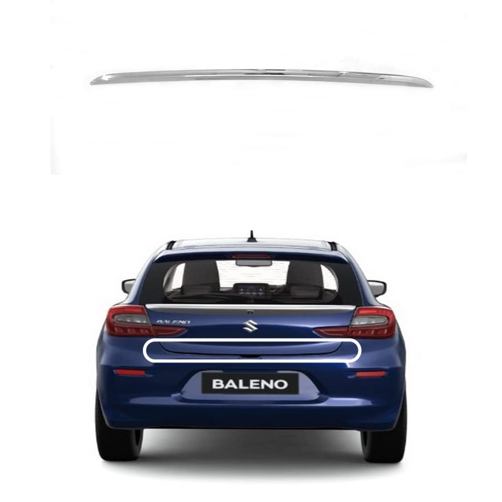 Automaze Cn-League Imported Chrome Rear Trunk Steamer Diggy Patti Garnish Compatible for New Baleno 2022+ Models