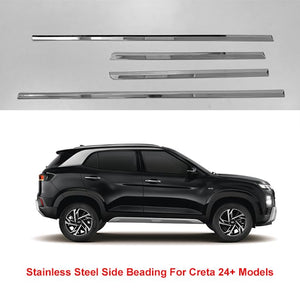 Automaze Car Side Door Beading, Full Chrome Compatible for Creta 2024+ Models, Creta Chrome Accessories