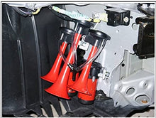 Load image into Gallery viewer, Automaze Car/Bikes/Truck 3 Pipe/Trumpet Horn Air Pressure Horn With Air Compressor, Fit For 12V Vehicles