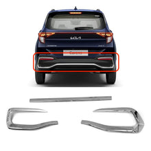 Load image into Gallery viewer, Automaze Cn-League Imported Chrome Rear Trunk Steamer Diggy Down Patti Garnish Compatible for Kia Carens All Models, Set of 3 Pc