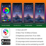 Bluetooth App Controlled 72 LED Atmosphere Light Multicolour Music Car Strip Lamp For Car Interior (18 LED)