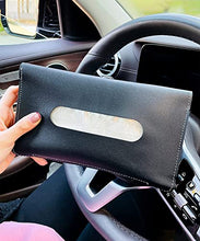 Load image into Gallery viewer, Car Visor Tissue Holder, Tissue Holder for Car, Mask Holder for Car Visor, PU Leather Tissue Box Holder, Wipes Case for Car Visor, Universal Mask Dispenser for Car Napkin Holder for Car Tissue