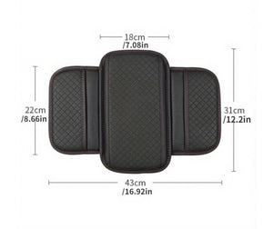Automaze Center Console Arm-rest Cover Pad With Side Pockets, Small Size for Hatchbacks, Sedans Etc Car Armrest Seat Box Cover, Leather Auto Armrest Cover