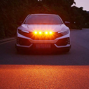 Automaze 4 Pc Grill Light Waterproof Car Led Grille Lights Ultra Bright Raptor Style Grill Light Universal for Car, Truck, SUV