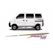 Automaze Car Side Decal Full Body Sticker Graphics for Maruti Suzuki Eeco All Models (Star Sticker Purple Color, Both Sides, 0469)