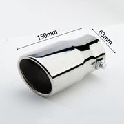 Automaze Universal Fit Car Exhaust Tail Muffler Tip Show Pipe 63mm, Curved Oval, Stainless Steel(Model-A88)