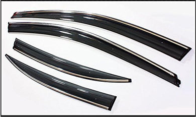 Automaze Side Wind-ow Deflector Rain Door Visor Compatible For Nissan Magnite All Models | Chrome/Silver Line, Warranty, Set of 4 Pc, Unbreakable Material