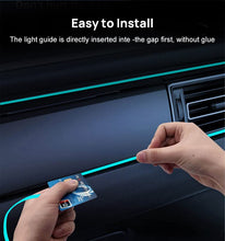 Load image into Gallery viewer, Automaze 7 in 1 Multicolor Car Interior RGB Ambient Atmosphere Light EL Wire Kit, USB powered, 3 Meters Optic Strip