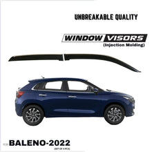Load image into Gallery viewer, Automaze League Side Wind-ow Deflector Rain Door Visor For New Baleno 2022+ Model | Chrome/Silver Line, Warranty, Set of 4 Pc |
