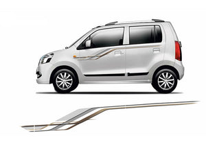 Quara Automaze Car Side Decal Full Body Sticker Graphics,Blue-Grey For Maruti Suzuki New Wagon-R 0462