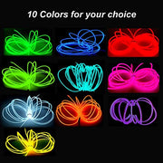 Automaze EL Wire, 16.4ft/5m Portable Neon Lights Noise Reduction Neon Glowing Strobing Electroluminescent Wire for Parties, Halloween, DIY Decoration