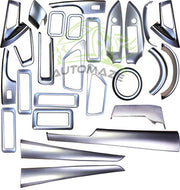 Automaze Interior Decoration Silver Matte Kit For Crysta, 26 Pc Set, Innova Crysta Car Accessories