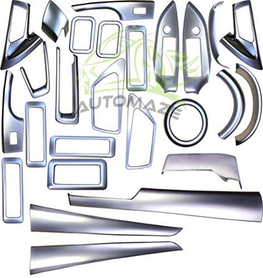Automaze Interior Decoration Silver Matte Kit For Crysta, 26 Pc Set, Innova Crysta Car Accessories