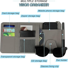Load image into Gallery viewer, Automaze Car Sun Visor Organizer, Auto Interior Accessories Pocket Organizer - Car Truck Storage Pouch Holder, with Multi-Pocket Net Zipper