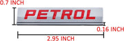 Automaze Petrol Emblem 3D Metal Car Badges Emblems Trunk Rear Fender Emblem compataibe with Tailgate Side Sticker Badge Car Decals (Chrome-Red Color)