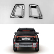 Automaze Rear Skid Plate Garnish Chrome Trim Cover Compatible for Creta 2024+ Models(Set of 2 Pc), Creta Car Accessories