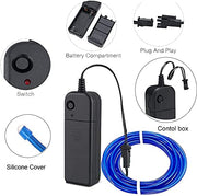 Automaze EL Wire, 16.4ft/5m Portable Neon Lights Noise Reduction Neon Glowing Strobing Electroluminescent Wire for Parties, Halloween, DIY Decoration